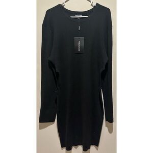 Pretty Little Thing NWT Black Rib Knit Cut Out Sides Body-con‎ Dress Size XXXL